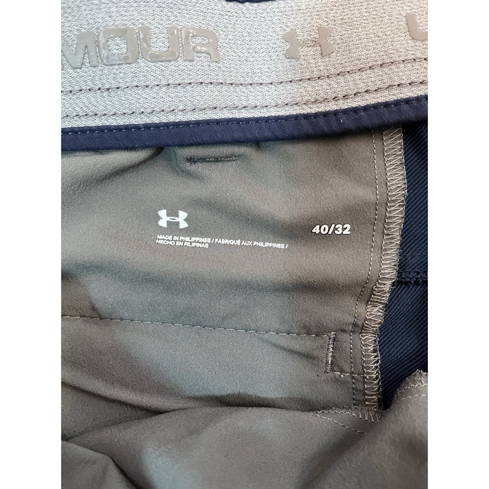Under Armour Men's 40 x 32 1350053 Navy Blue Straight Leg Tech Golf Pants Chino - Picture 5 of 7